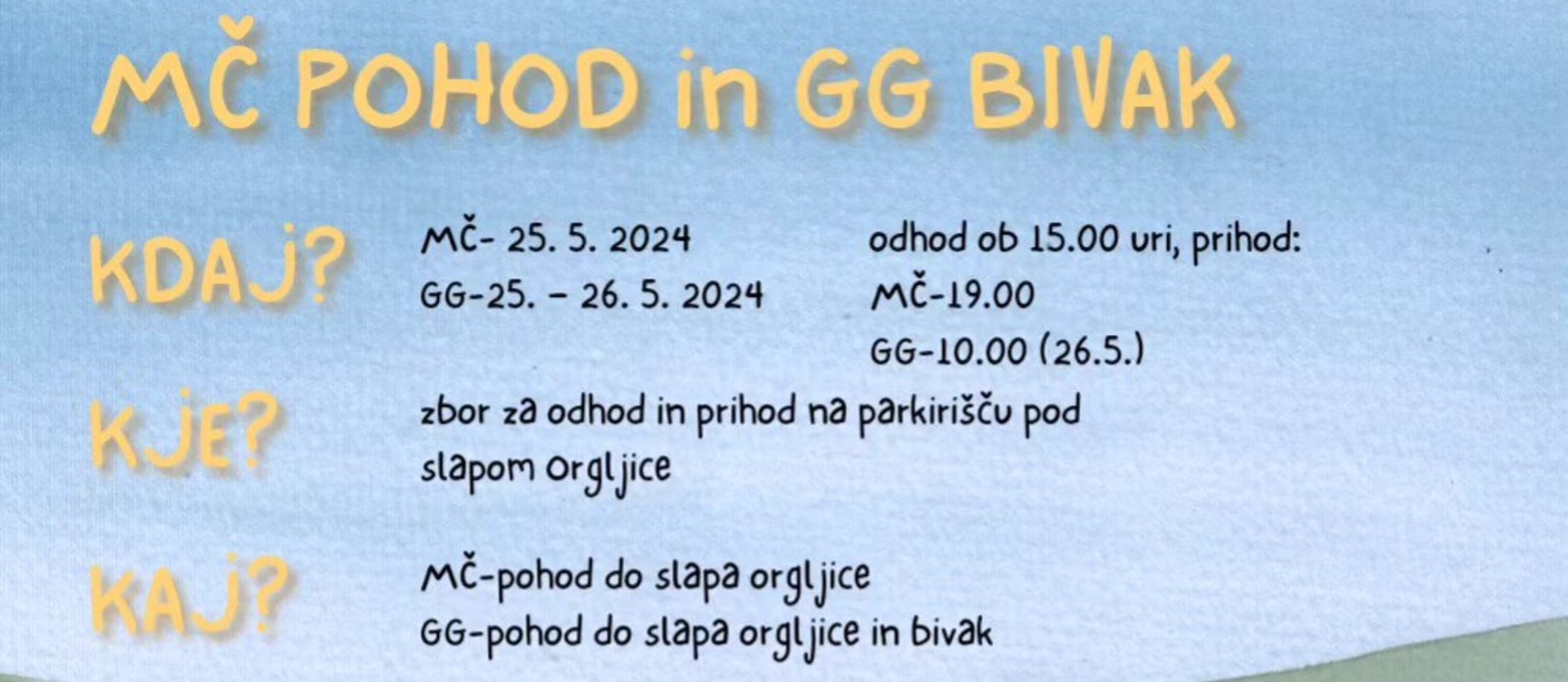 MČ pohod in GG bivak