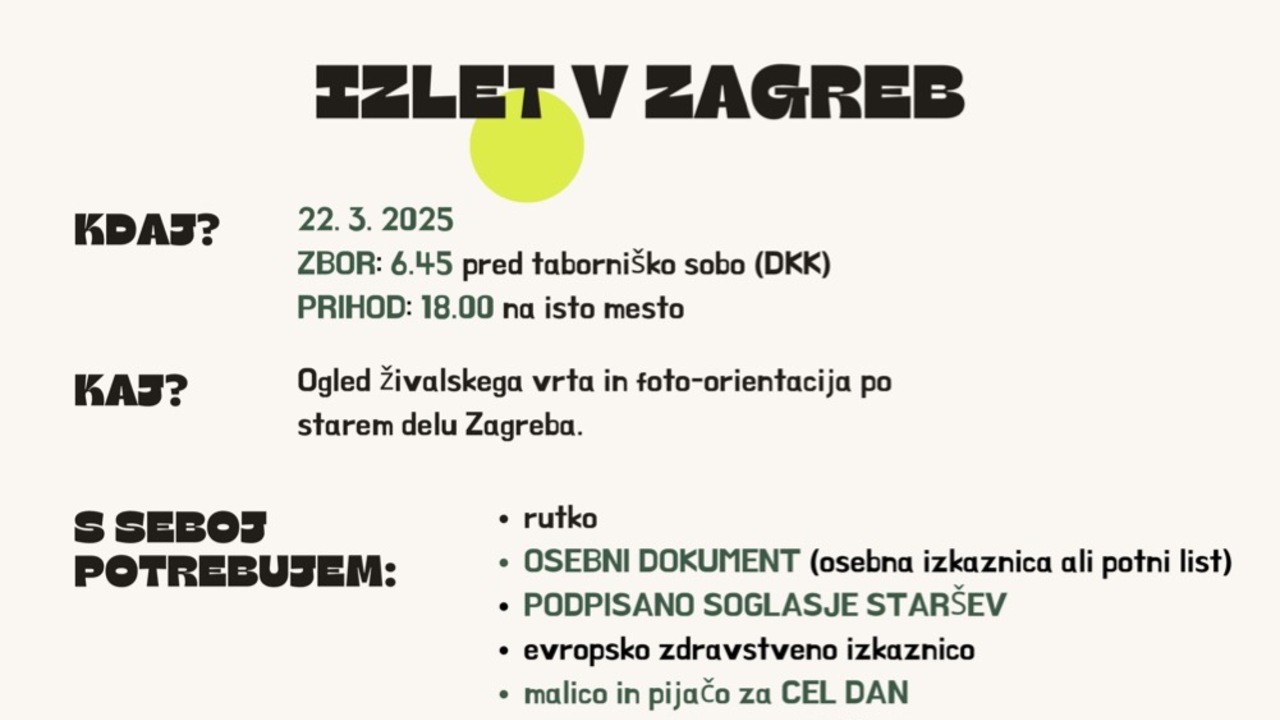 Izlet v Zagreb 2025